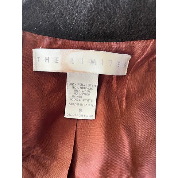 Vintage 90s Brown Plaid Patchwork Wool Blend Blazer Jacket Size Small - Picture 4 of 6